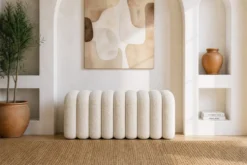 Design Polsterbank VOGUE 95cm beige Bouclé Bettbank