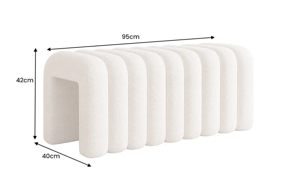 Design Polsterbank VOGUE 95cm beige Bouclé Bettbank