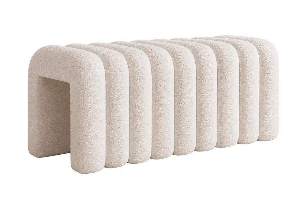 Design Polsterbank VOGUE 95cm beige Bouclé Bettbank