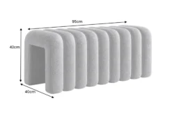 Design Polsterbank VOGUE 95cm grau Bouclé Bettbank