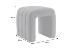 Design Polsterhocker VOGUE 40cm grau Bouclé Sitzhocker