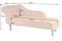 Design Récamière CHESTERFIELD 170cm senfgelb Samt Knopfheftung Nietenbesatz