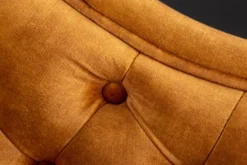 Design Récamière CHESTERFIELD 170cm senfgelb Samt Knopfheftung Nietenbesatz