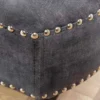 Design Récamière CHESTERFIELD 170cm grau strukturiertes Samt Knopfheftung Nietenbesatz
