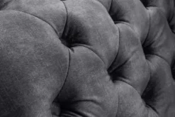 Design Récamière CHESTERFIELD 170cm grau strukturiertes Samt Knopfheftung Nietenbesatz
