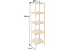 Design Regal LAGOON SPA 145cm Bambusholz vier Fächer Badregal