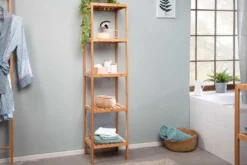 Design Regal LAGOON SPA 145cm Bambusholz vier Fächer Badregal