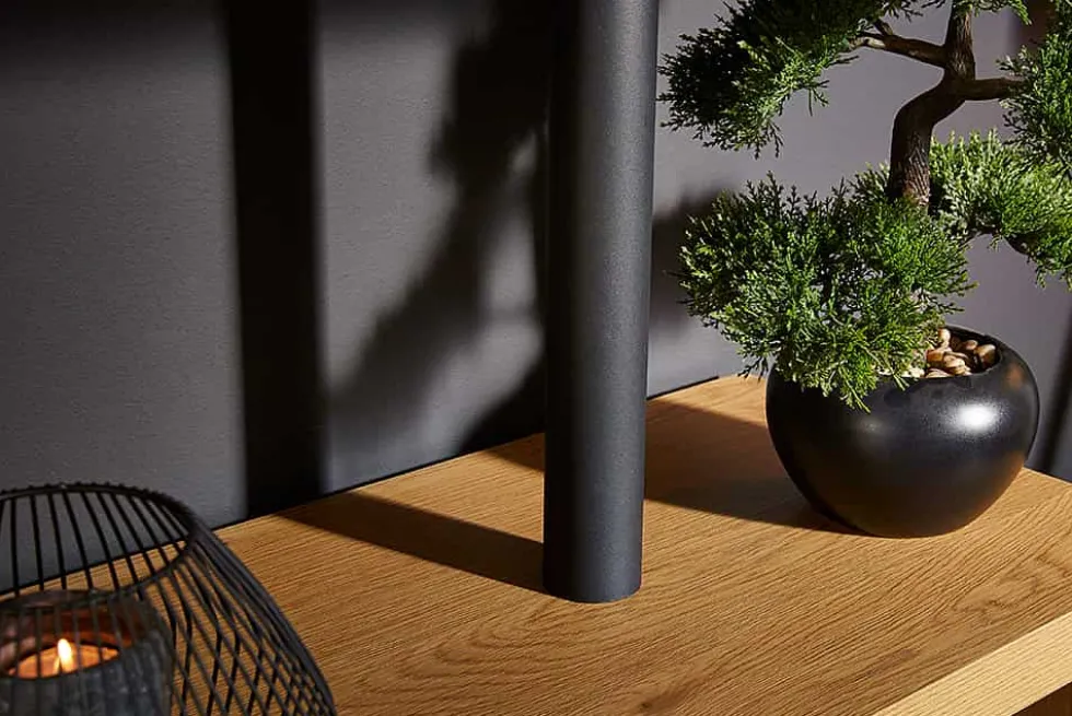 Design Regal SNAKE 165cm Eichenoptik Bücherregal mit fünf Böden