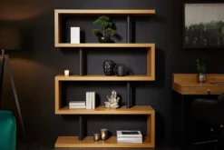 Design Regal SNAKE 165cm Eichenoptik Bücherregal mit fünf Böden