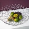 Design Schale STRUCTURE 45cm silber pulverbeschichtetes Metall