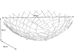 Design Schale STRUCTURE 45cm silber pulverbeschichtetes Metall