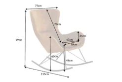 Design Schaukelstuhl SCANDINAVIA SWING senfgelb Samt Sessel