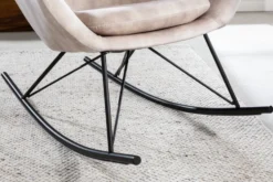Design Schaukelstuhl SCANDINAVIA SWING champagner greige Samt Schaukelsessel