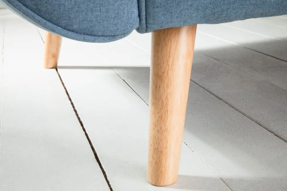 Design Schlafsofa DIVANI 220cm hellblau Strukturstoff Scandinavian 3-Sitzer mit Bettfunktion