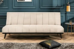 Design Schlafsofa PETIT BEAUTÉ 180cm champagner beige Samt 3-Sitzer
