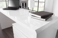 Design Schreibtisch FAST TRADE 160cm weiß Hochglanz Computertisch