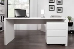 Design Schreibtisch FAST TRADE 160cm weiß Hochglanz Computertisch