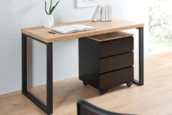 Design Schreibtisch OAK DESK 120cm Eiche Vintage Metallgestell schwarz