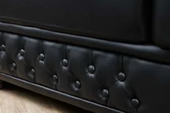 Design Sessel CHESTERFIELD 110cm matt schwarz Knopfheftung Federkern