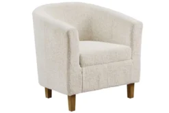 Design Sessel HEMINGWAY beige Bouclé Tweed Soft mit Armlehnen Cocktailsessel