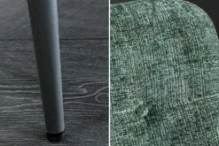 Design Sessel SCANDINAVIA grün Chenille Cremona schwarz Metall mit Armlehne