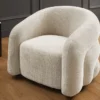 Design Sessel VOGUE 95cm beige Chenille mit Armlehnen und Nosagfederung