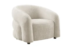 Design Sessel VOGUE 95cm beige Chenille mit Armlehnen und Nosagfederung