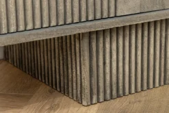 Design Sideboard ART DECO 170cm grau smoked Mangoholz massiv 3D-Front