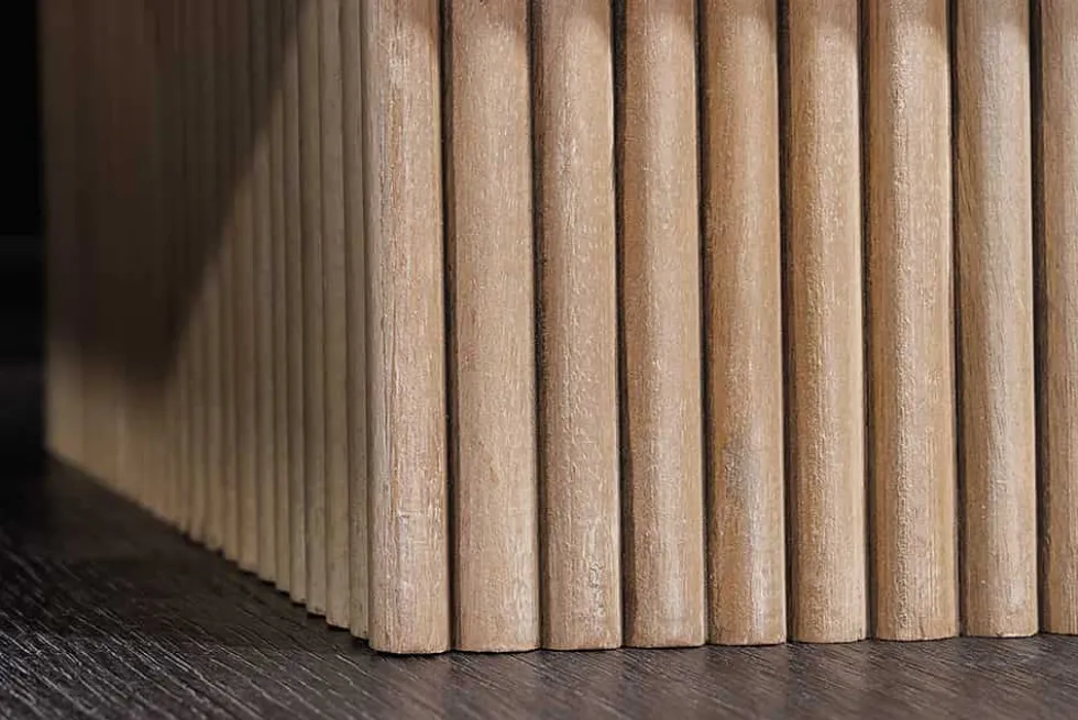 Design Sideboard ART DECO 170cm weiß gekälkt Mangoholz massiv 3D-Front