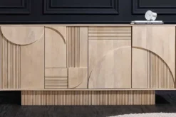 Design Sideboard ART DECO 170cm weiß gekälkt Mangoholz massiv 3D-Front