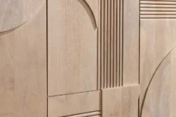 Design Sideboard ART DECO 170cm weiß gekälkt Mangoholz massiv 3D-Front