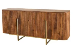 Design Sideboard GATSBY 160cm braun mattgold Mangoholz Retro