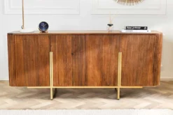 Design Sideboard GATSBY 160cm braun mattgold Mangoholz Retro