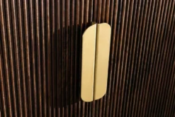 Design Sideboard GATSBY 170cm braun gold Mangoholz weiße Marmorplatte