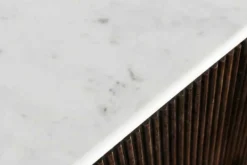 Design Sideboard GATSBY 170cm braun gold Mangoholz weiße Marmorplatte