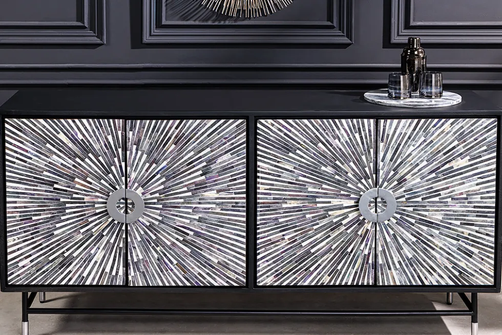 Design Sideboard HERITAGE 160cm Mosaik-Intarsien Kunsthandwerk