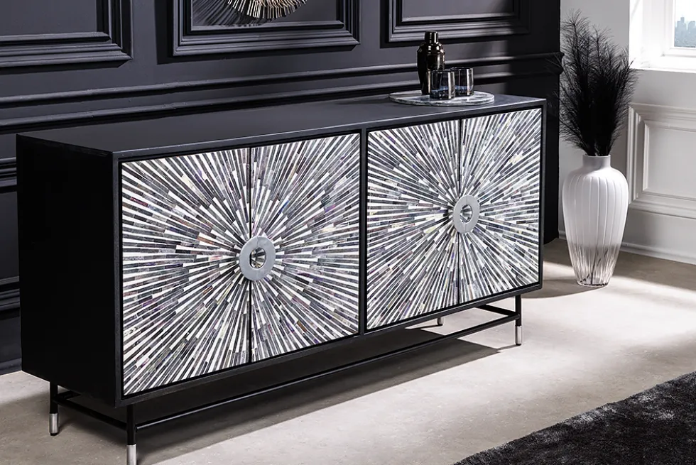 Design Sideboard HERITAGE 160cm Mosaik-Intarsien Kunsthandwerk