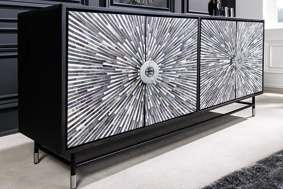 Design Sideboard HERITAGE 160cm Mosaik-Intarsien Kunsthandwerk