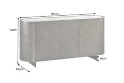 Design Sideboard REFLECTION 150cm weiß Keramik Marmor anthrazit 3D Effekt brushed Finish