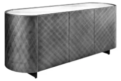 Design Sideboard REFLECTION 150cm weiß Keramik Marmor anthrazit 3D Effekt brushed Finish