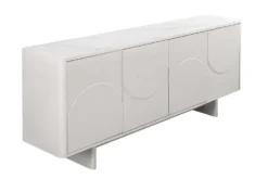 Design Sideboard SAVOY 180cm kaschmir weiß Marmor Keramik mit Stauraum und 3D-Front