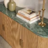 Design Sideboard VENEZIANO 170cm messing Mangoholz grün Marmor gold