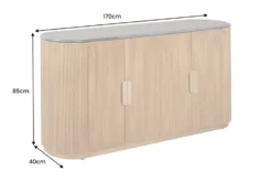 Design Sideboard VENEZIANO 170cm messing Mangoholz grün Marmor gold