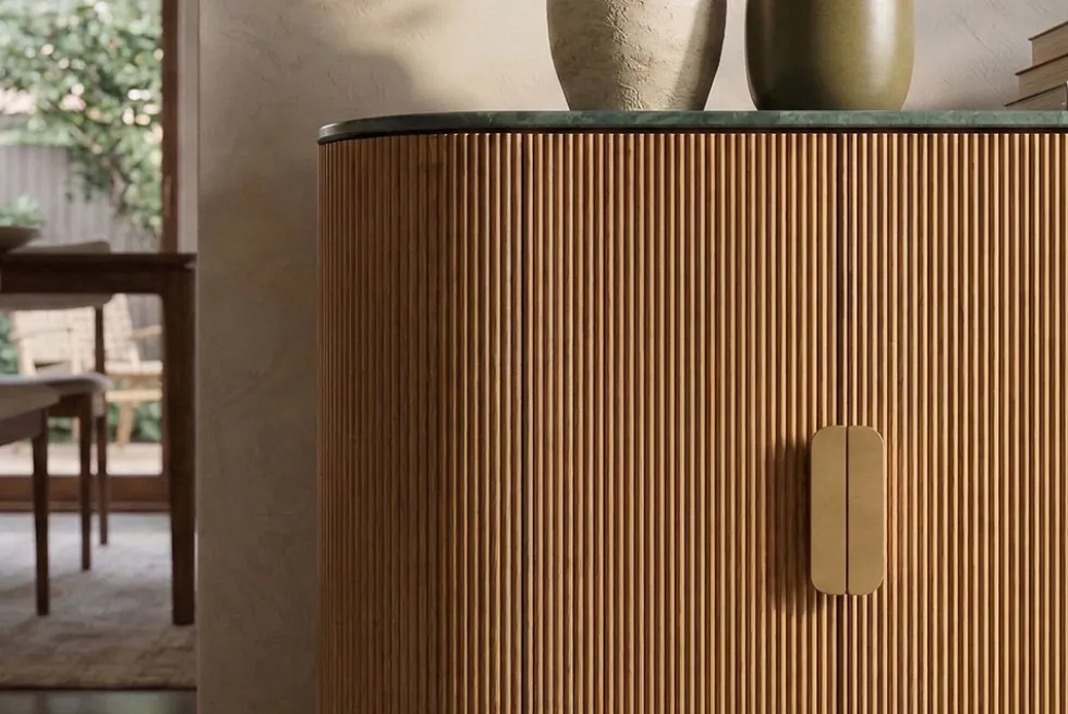 Design Sideboard VENEZIANO 170cm messing Mangoholz grün Marmor gold