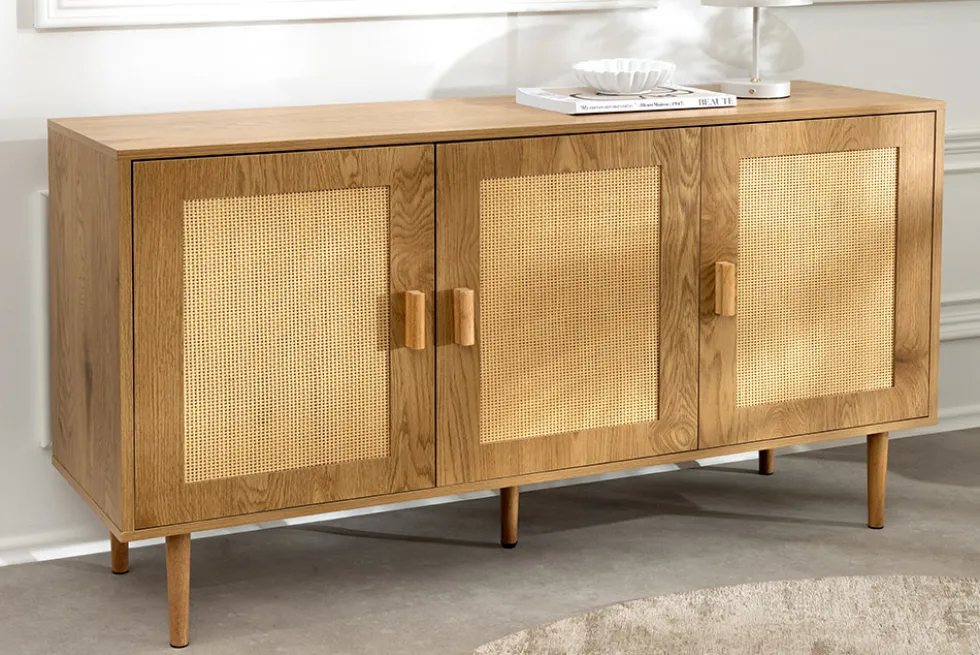 Design Sideboard VIENNA 120cm natur Wiener Geflecht Kommode