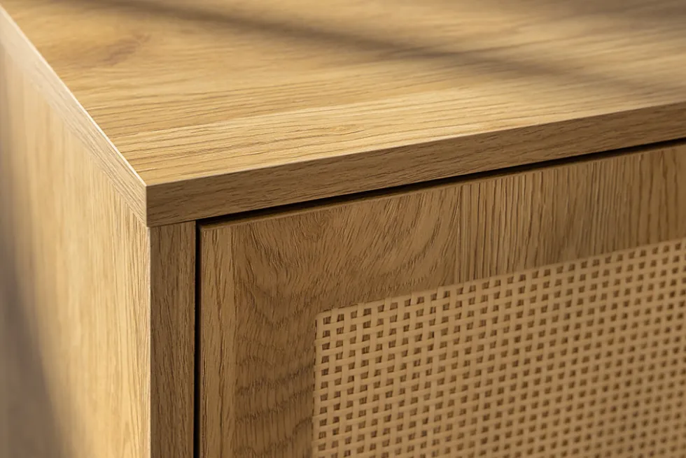 Design Sideboard VIENNA 120cm natur Wiener Geflecht Kommode