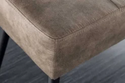 Design Sitzbank BOUTIQUE 100cm antik taupe Microfaser schwarze Metallbeine Polsterbank