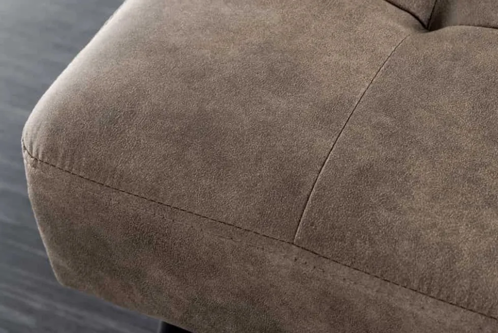 Design Sitzbank BOUTIQUE 100cm antik taupe Microfaser schwarze Metallbeine Polsterbank
