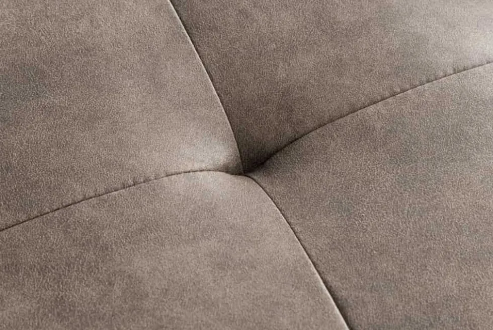 Design Sitzbank BOUTIQUE 100cm antik taupe Microfaser schwarze Metallbeine Polsterbank