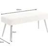 Design Sitzbank BOUTIQUE 100cm beige Cord schwarze Metallbeine Polsterbank